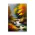 A colorful autumn river painting of a cascading stream painted in incredible colors.