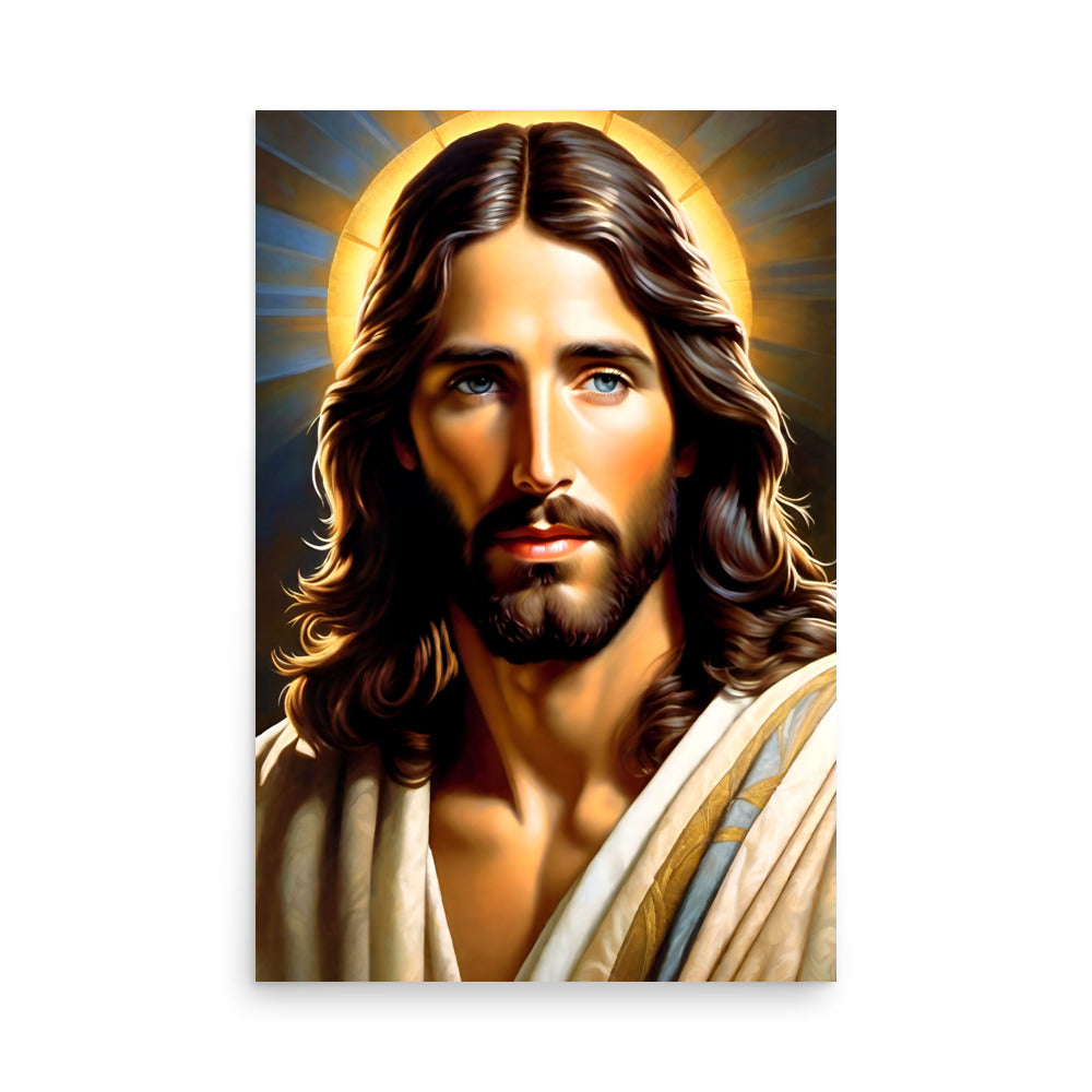 An artwork of Jesus with compassionate eyes
