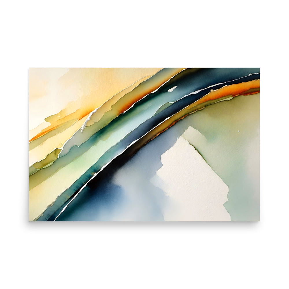 Smooth flowing colors painted in watercolor for a captivating abstract art design, with