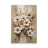 White blossoms arranged asymmetrically form ethereal composition. Soft hues portray delicate floral artwork. The painting displays elegant natural beauty.