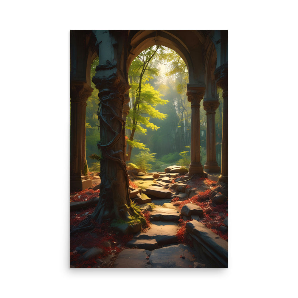 An Enchanted Woodland Path With A Beautifully Unique Archway.