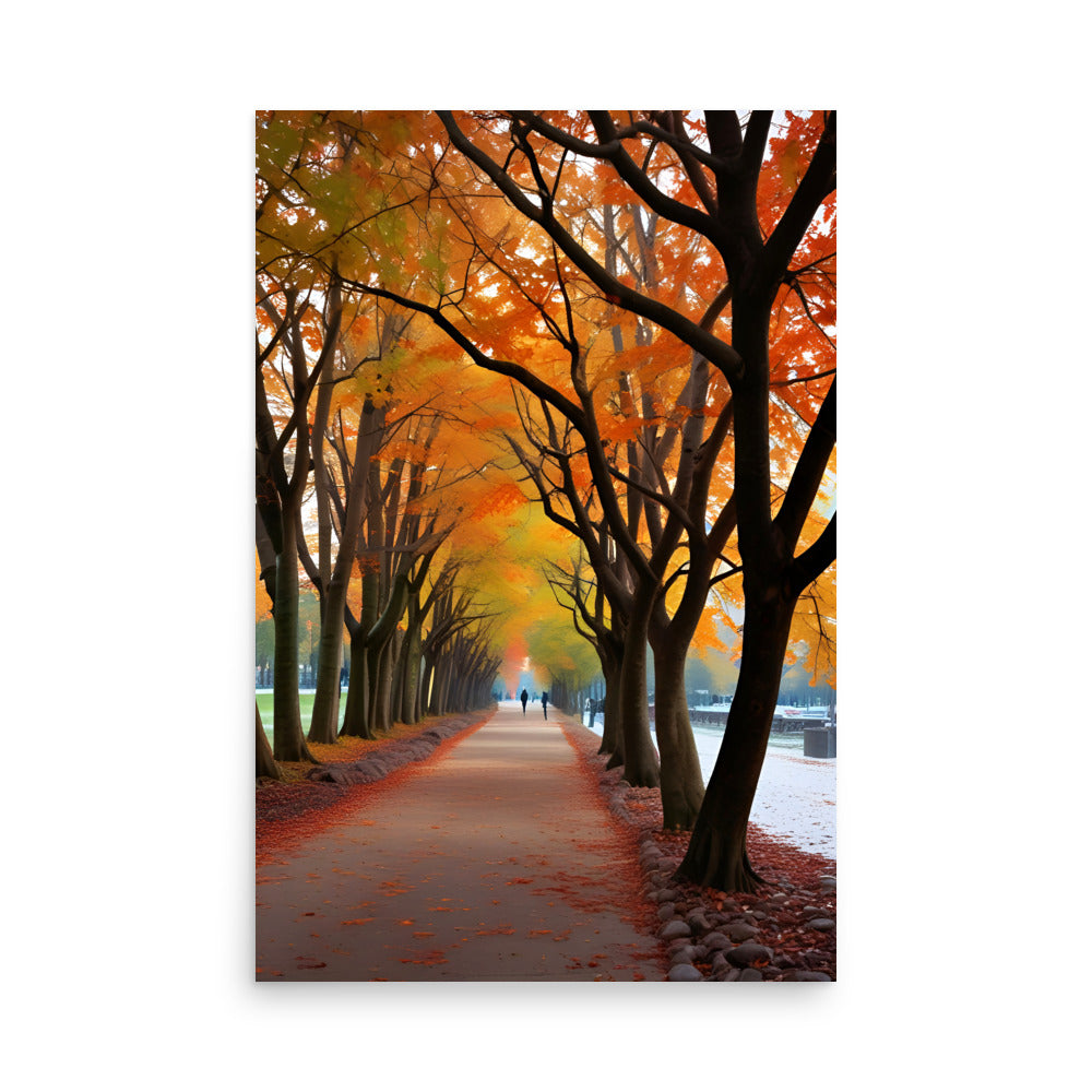 A Path With Autumn Trees, A Vibrant Stroll Through Nature s Fiery Embrace.